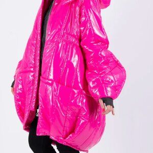 Hot pink - puffer shiny beauty fun coat!